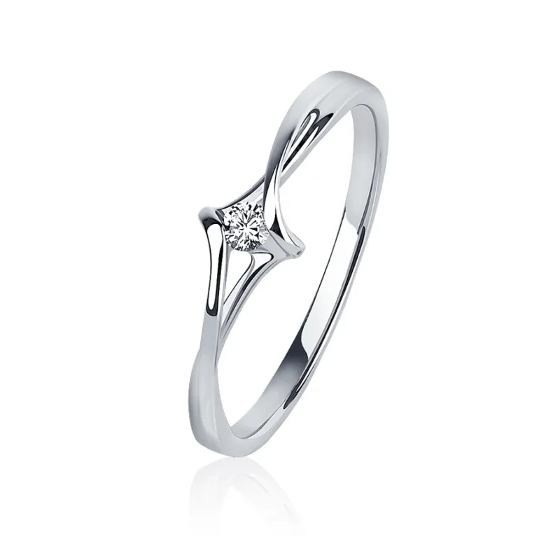 Platinum 950 Modern Diamond Engagement Ring