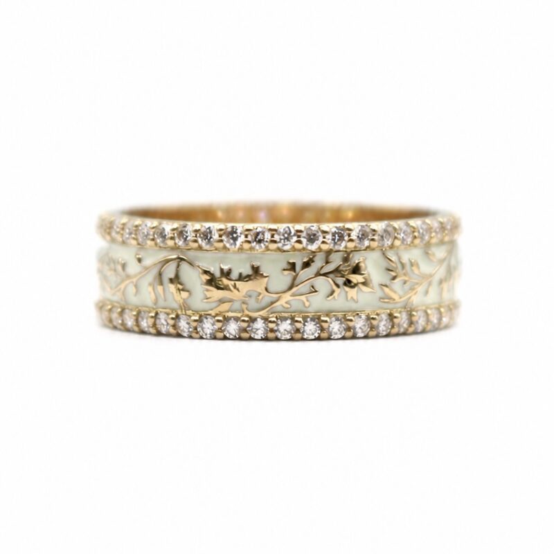 Imperial Vine Ring — Solid 18K Gold & Natural Diamonds