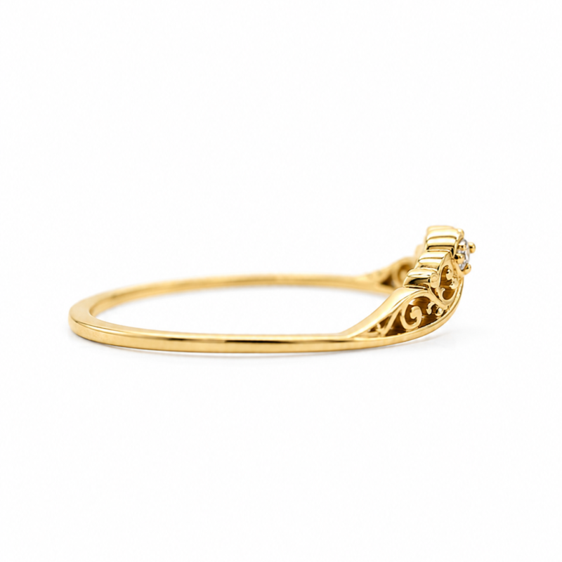 Designer Open Ring in 18K Gold with Natural Diamonds | Handmade Fine Jewelry
