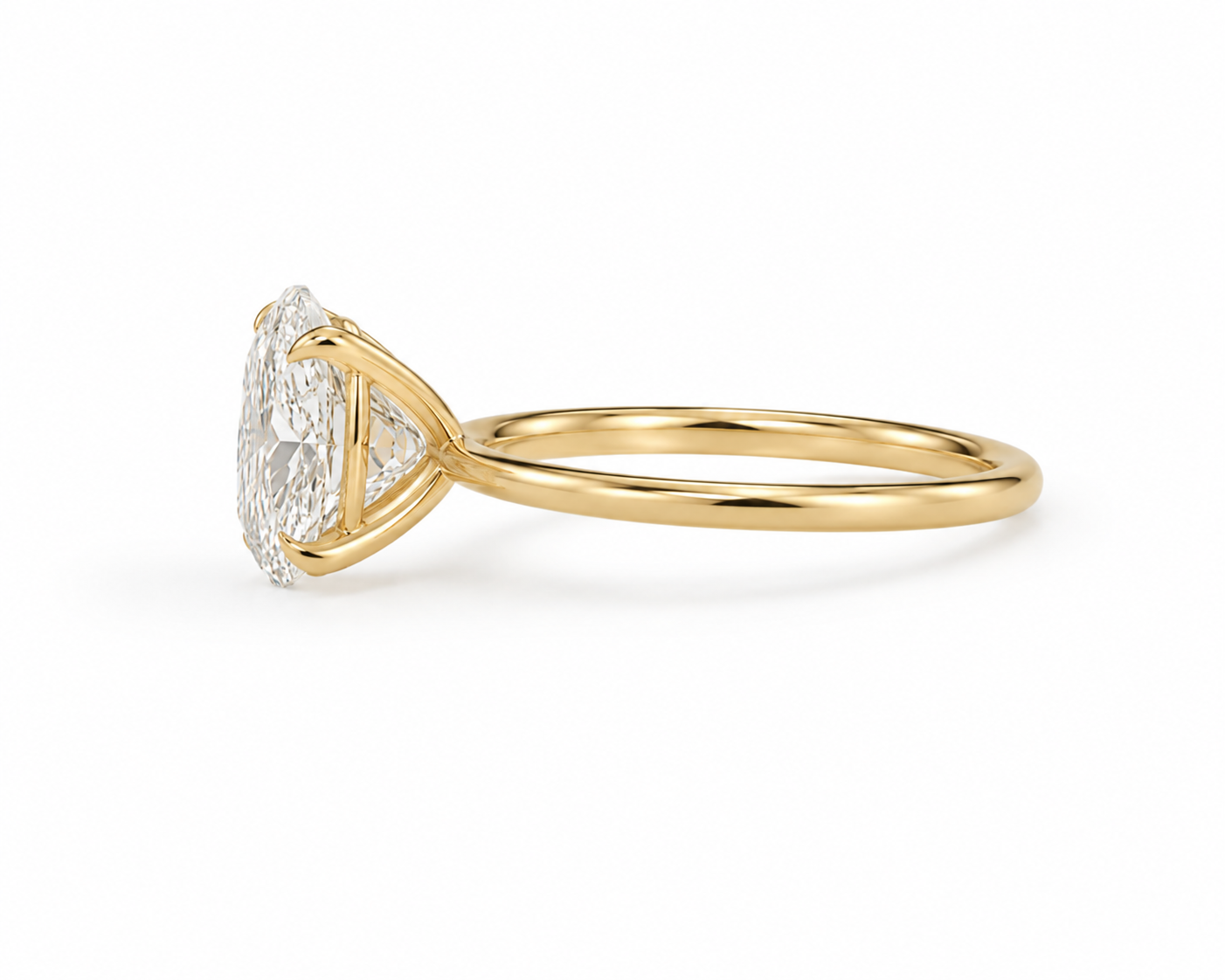 4 Carat Oval Lab-Grown Diamond Solitaire Ring in 18K Yellow Gold - Image 2
