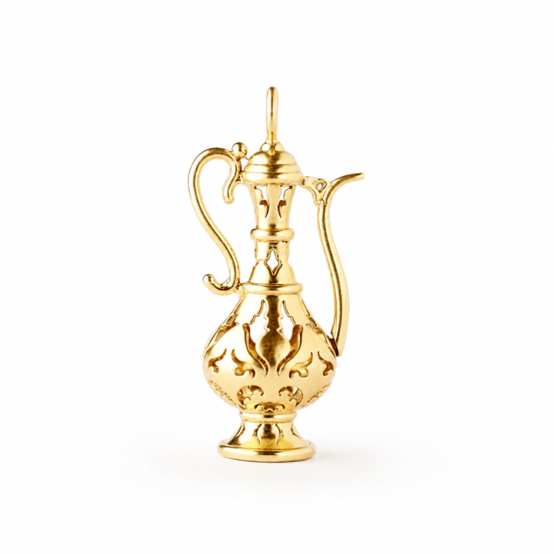 18K Gold Kubachi Pitcher Pendant — Handcrafted