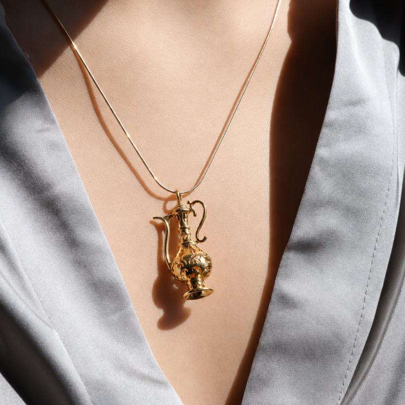 18K Gold Kubachi Pitcher Pendant — Handcrafted