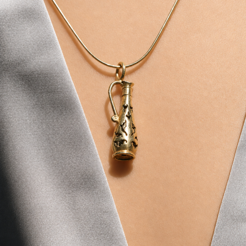 Handcrafted 18K Gold Kubachi Pitcher Pendant
