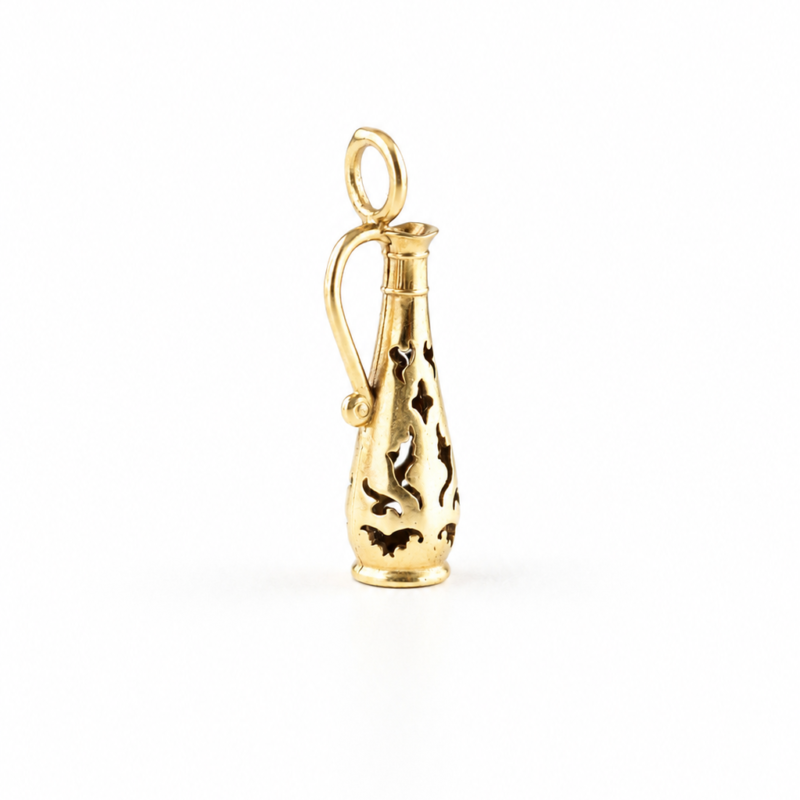 Handcrafted 18K Gold Kubachi Pitcher Pendant
