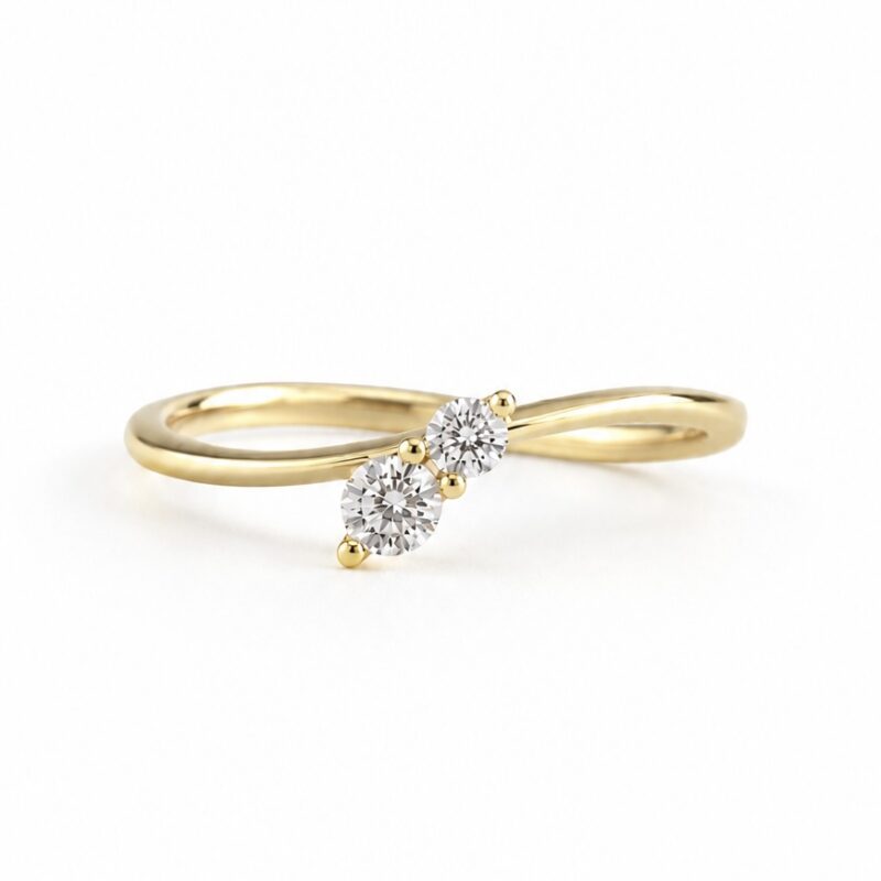 Duo Natural Diamond Ring in 18K Gold – 0.15 CTW