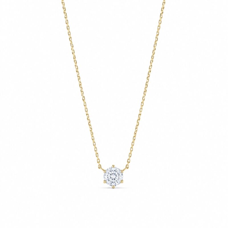 1 Carat Lab-Grown Diamond Solitaire Necklace in 18K Gold