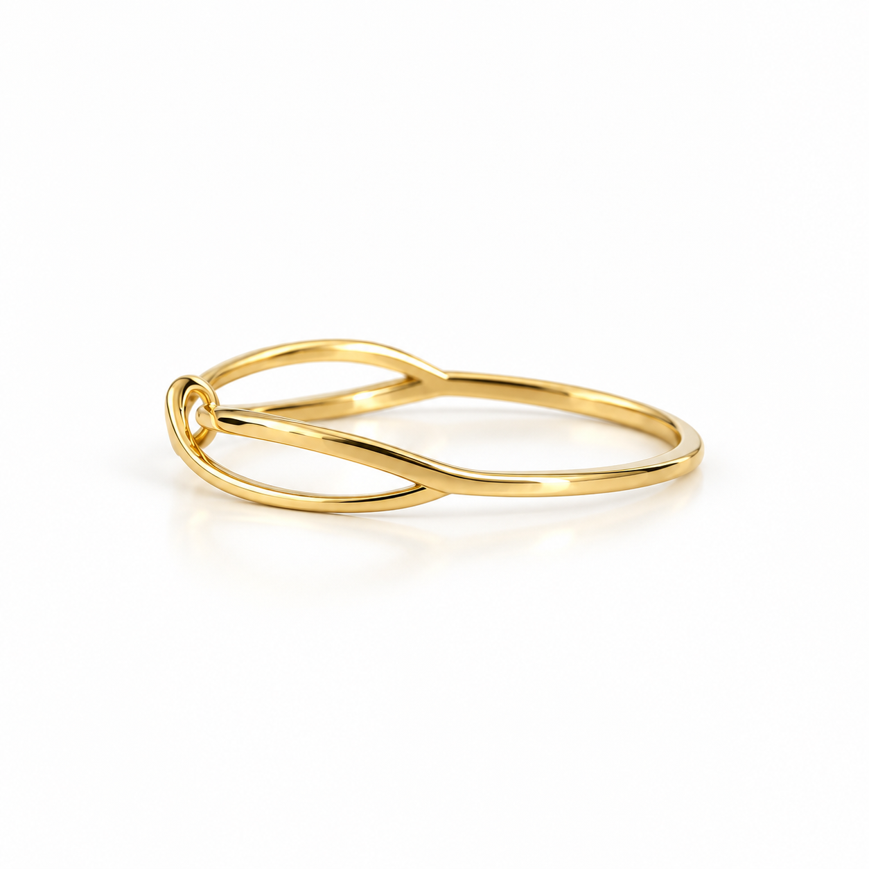 Sculpted Wave 18K Yellow Gold Bangle - Image 3