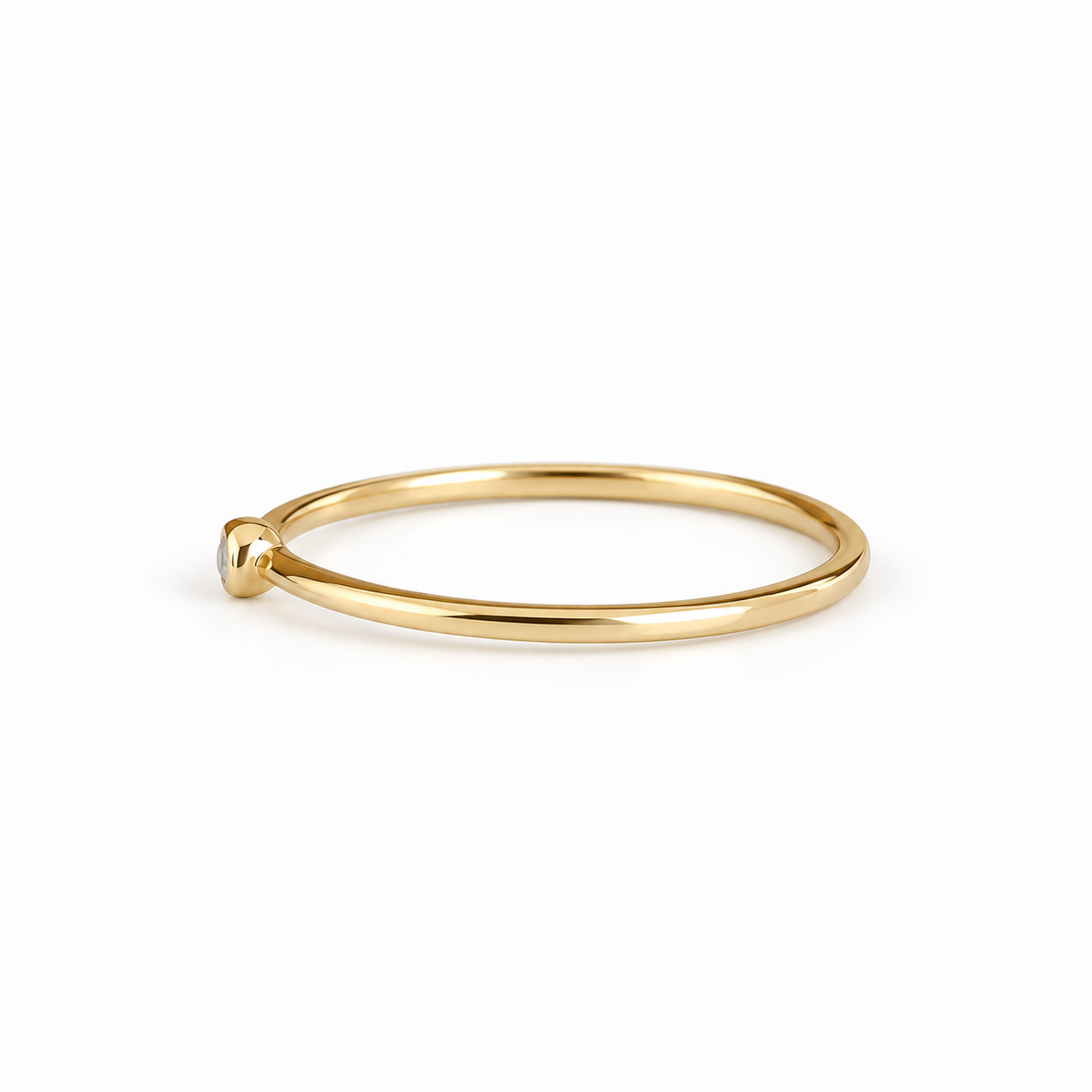 18K Gold Natural Diamond Bezel Ring – 0.03 CT - Image 4